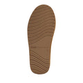 The image shows the sole of EMU FlexiCare Wide Opening WIDE Width Sheepskin Slippers in Chestnut, featuring brown rubber with wavy tread patterns and "EMU Australia" embossed in the center., 9330071991237, 9330071991244, 9330071991251, 9330071991268, 9330071991275, 9330071991282, 52519, 52520, 52521