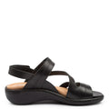 Ziera Beaux W Wide Womens Black Leather Sandal