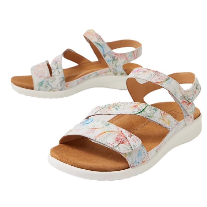 Ziera Boyde Almond Floral XW Womens Leather Sandal