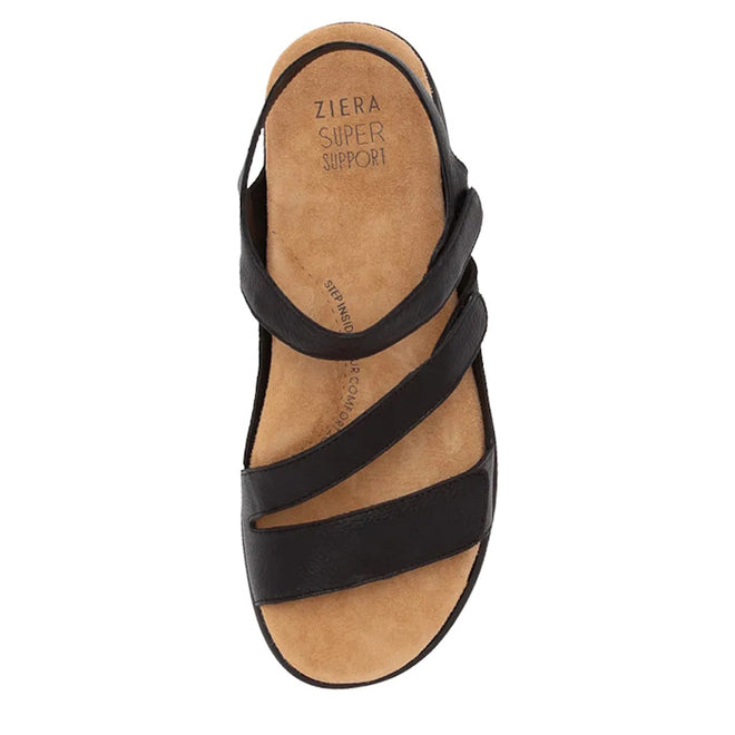 Ziera Boyde Black  XW Womens Leather Sandal