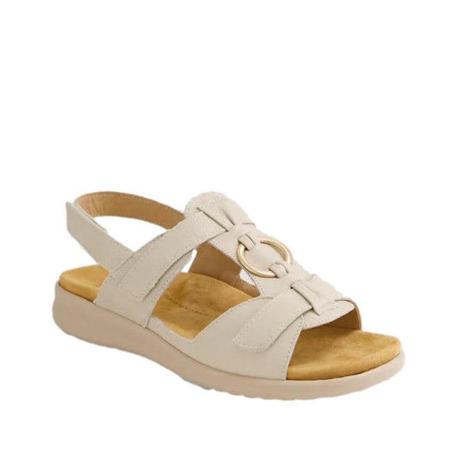Ziera Brisa XW Wide Womens Almond Beige Leather Sandal