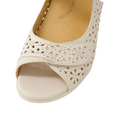 Ziera Daffodil W  Womens Almond Off White Leather Sandal  Shoe