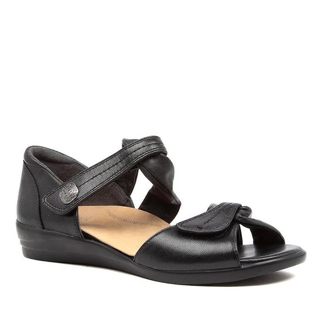 Ziera Doxie W Wide Womens Black Leather Sandal