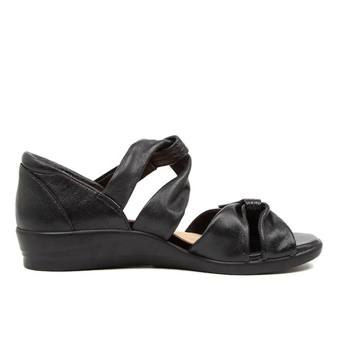 Ziera Doxie W Wide Womens Black Leather Sandal
