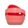 Rear view of a Crocs - Classic Clog Adults Guava Pink Orange, featuring the back strap with CROCS embossed and a textured sole, showcasing signature Crocs Comfort., 49797, 49798, 49799, 49800, 49801, 49802, 49803, 49804, 49805