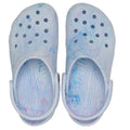  A pair of blue watercolour marbled  Crocs classic adults clogs with blue and pink marbled pattern on a white background.,
198445278969,
198445278976,
198445278983,
198445278990,
198445279003,
198445278891,