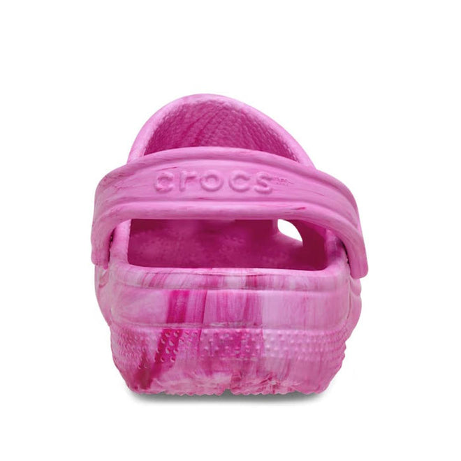 Heel view Crocs watercolour marbles Pink tie-dye Crocs sandal on a white background.,
198445279324,
198445279331,
198445279348,
198445279355,
198445279362,