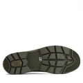 The image displays the sole of the Barbour Nimbus Olive/Ochre Chelsea Wellingtons Men's Rainboot, featuring a dark green rubber tread with textured grooves for grip and Barbour branding on a white background., 5063669168813, 5063669168820, 5063669168769, 5063669168776