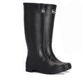 A pair of Barbour Abbey Black Tall Welly Women's Rainboots with a small front logo, shown side by side against a plain white background., 51350, 192569962865, 192569963022, 192569963145, 51354, 51355