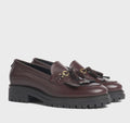 Barbour Ava Cherry Glace Womens Tassel Leather Loafer