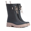 Barbour Devlin Dusky Grey/Gardenia Pink Mid Calf Wellys Womens Rainboot