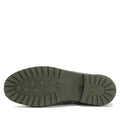 The image shows the green rubber sole of the Barbour Wilton Classic Tartan Chelsea Wellingtons Women's Rainboot, featuring a rugged tread with cross-shaped grips and deep grooves. The Barbour name is embossed in the center., 194972145934, 194972146030, 194972146122, 194972146221, 194972146283, 51397