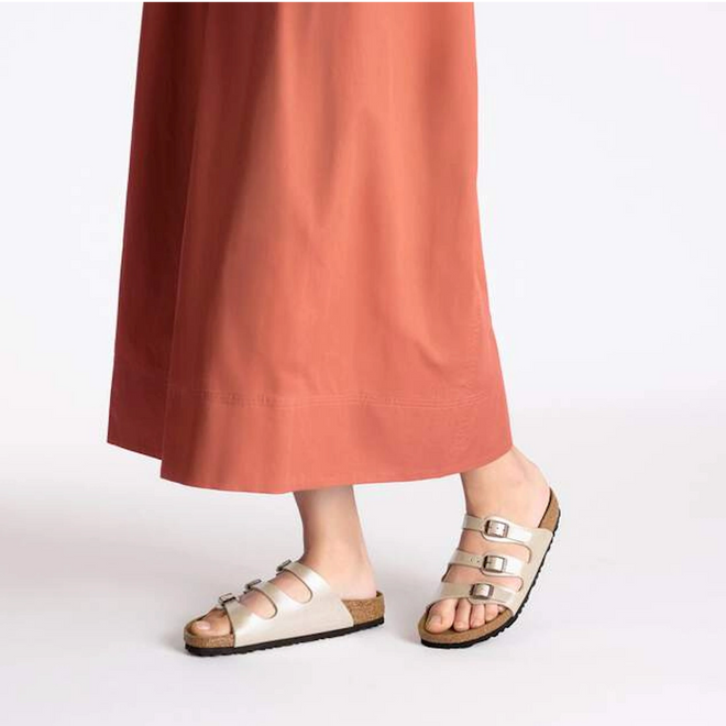 Birkenstock Florida Birko Flor Birkibuc Regular Width Graceful Peral White