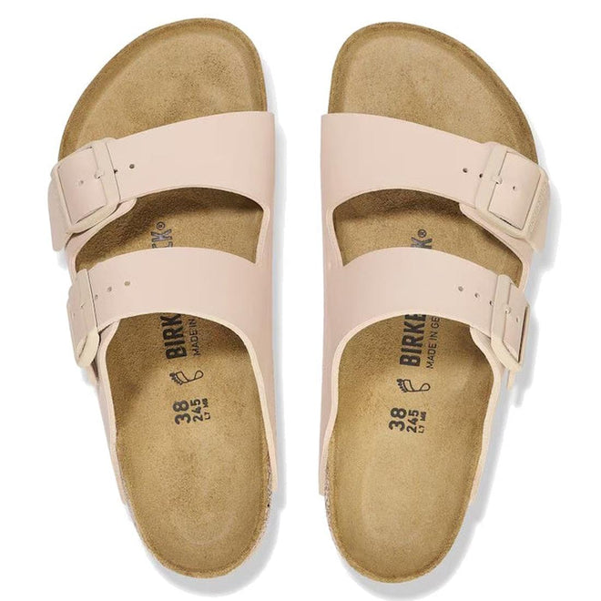Pair of beige Birkenstock sandals on a white background, top down vew,
4066648430384,
4066648430421,
4066648430469,