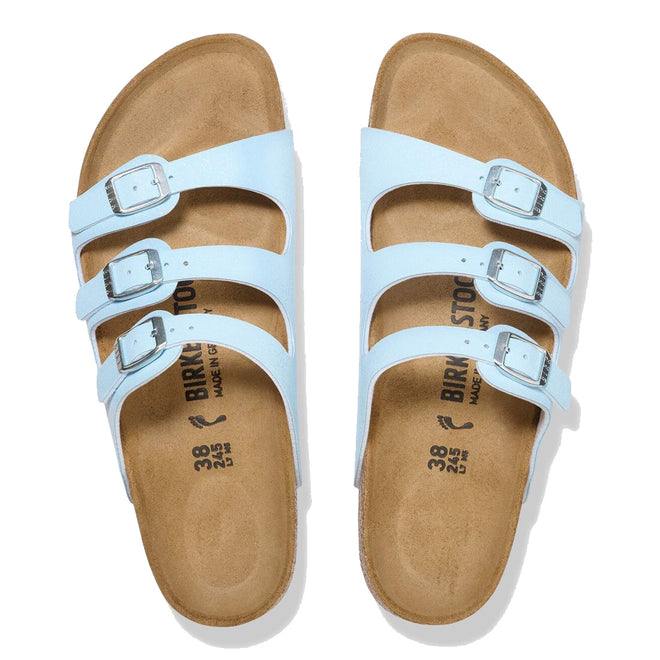 Birkenstock Florida Finished Sky Blue Birkibuc Regular Width