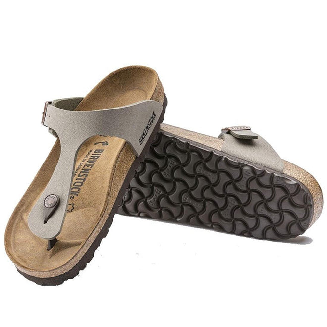 Birkenstock Gizeh BirkiBuc Stone Grey Regular Width
