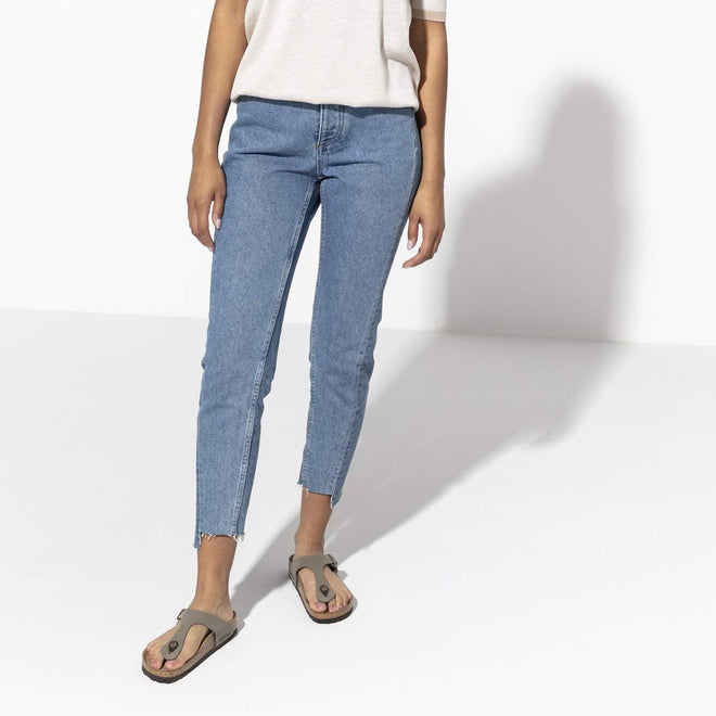 Birkenstock Gizeh BirkiBuc Stone Grey Regular Width