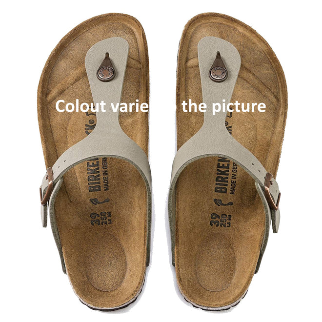 Birkenstock Gizeh BirkiBuc Stone Grey Regular Width