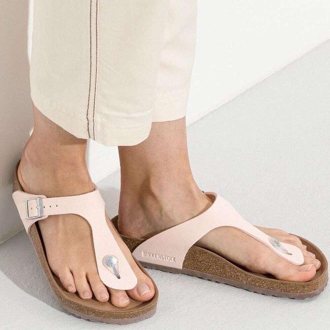 Birkenstock Gizeh BirkiBuc Light Rose Pink Regular Width Vegan CLEARANCE