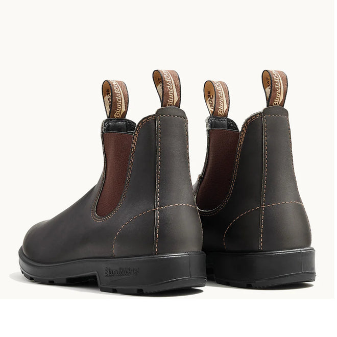 Blundstone 500 Stout  Brown Chelsea Boot Slip On Mens Womens