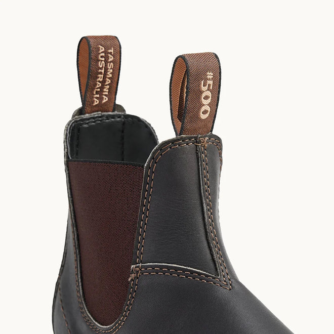Blundstone 500 Stout  Brown Chelsea Boot Slip On Mens Womens