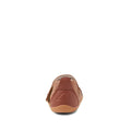 The Bobux XP Explorer Breeze First Walker Sandal Brown 502407 is shown from the back against a white background, featuring a visible Velcro strap on the side and a flexible sole ideal for first walkers., 9420075761438, 9420075762749, 9420075762725, 9420075761766