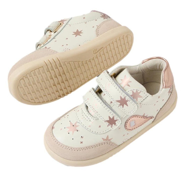 Bobux Toddlers IWalk IW Champ II  Sneaker Star Chalk White Rose Gold