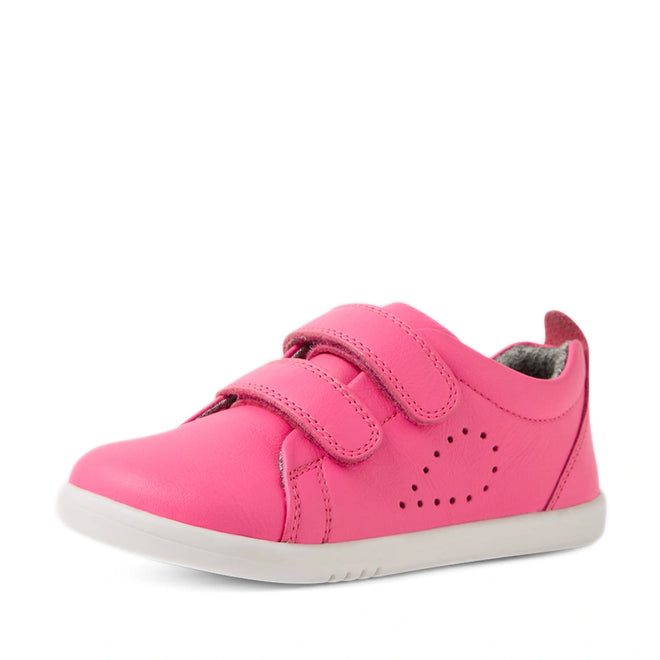 Bobux Iwalk Toddlers Grass Court Pink Lemonade Leather Trainer