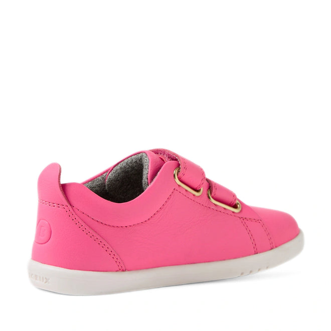 Bobux Iwalk Toddlers Grass Court Pink Lemonade Leather Trainer