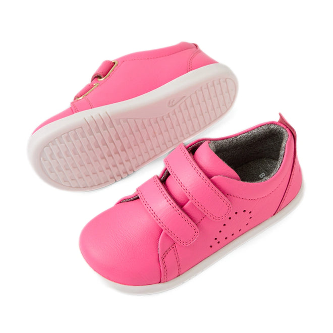 Bobux Iwalk Toddlers Grass Court Pink Lemonade Leather Trainer