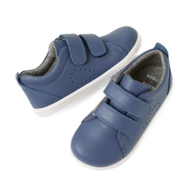 Bobux Iwalk Toddlers Grass Court Vintage Indigo Blue Leather Trainer