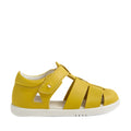 Featuring a closed toe, white sole, Velcro strap, and fun geometric cutouts on the sides, the Bobux IWalk Tidal Sandal Mango Mint Closed Toe Toddlers is crafted from water-friendly leather in a vibrant yellow—perfect for keeping little feet comfortable and protected during any adventure., 9420074807908, 9420074807915, 9420074807922, 9420074807939, 9420074807946