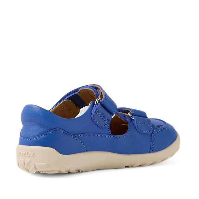 Bobux IW Iwalk Troop Toddlers Leather Sandal Dazzling Blue Barefoot