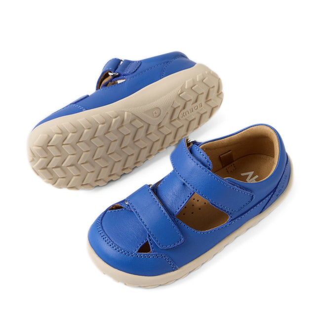 Bobux IW Iwalk Troop Toddlers Leather Sandal Dazzling Blue Barefoot