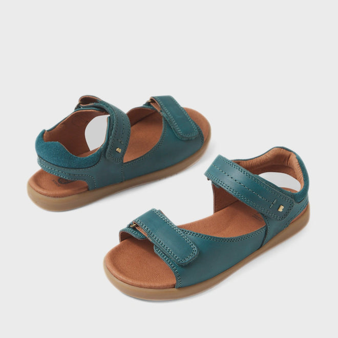 Bobux KP Kids Plus Driftwood Leather Sandal Mediterranean Green