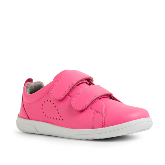 Bobux KP Kids Plus Grass Court 2 II Leather Sneaker Pink Lemonade
