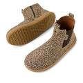 The Bobux KP Kids Plus Jodhpur II Juniors Leather Boot features a brown leopard shimmer print, ankle-high design, tan rubber soles, side elastic panels, and an inner side zipper for easy slip-on wear., 9420074834638, 9420074834645, 9420074834652, 9420074834669, 9420074834676, 9420074834683, 9420074834690