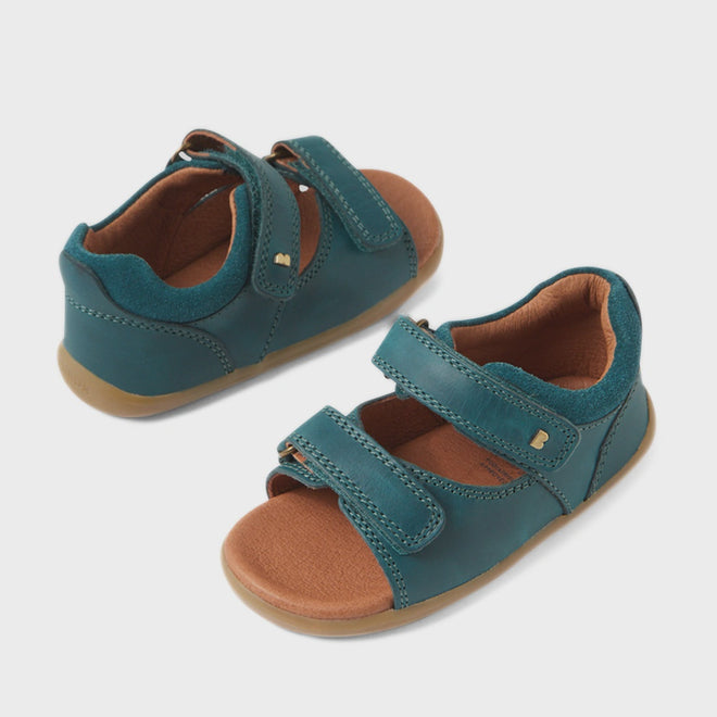 Bobux SU Step Up Driftwood First Walker Open Toe Sandal Mediterranean Green