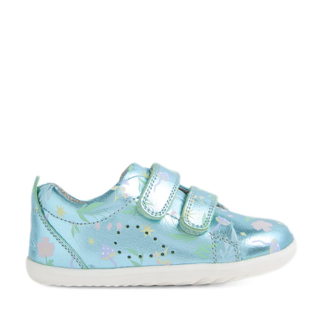 Bobux Step Up Grass Court Trainer Jelly Mint Metallic Blue