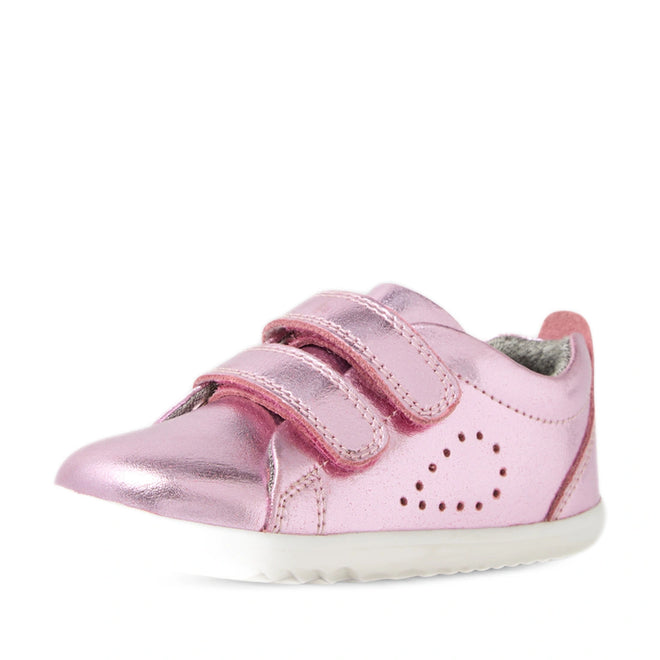Bobux Step Up Grass Court Trainer Pink Metallic