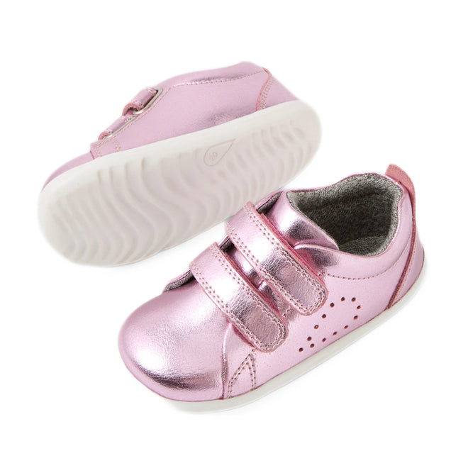 Bobux Step Up Grass Court Trainer Pink Metallic