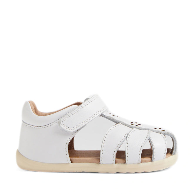 Bobux Step Up Grass Holly First Walker Closed Toe Sandal White