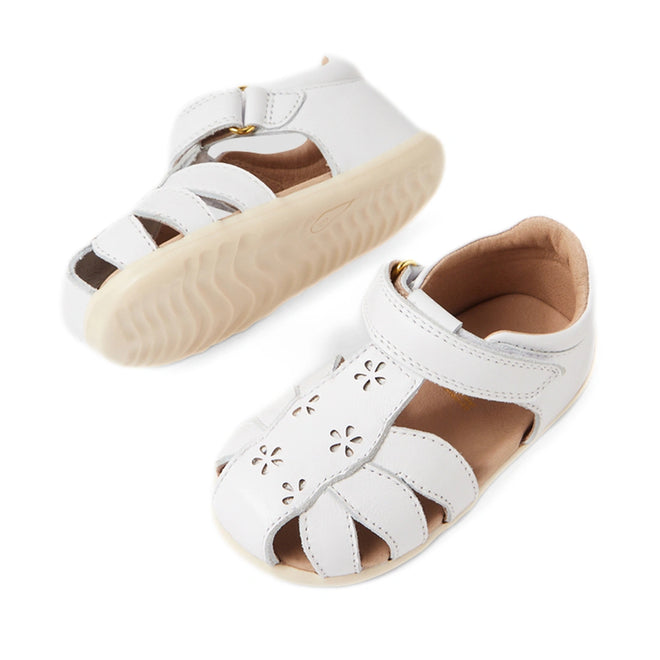 Bobux Step Up Grass Holly First Walker Closed Toe Sandal White
