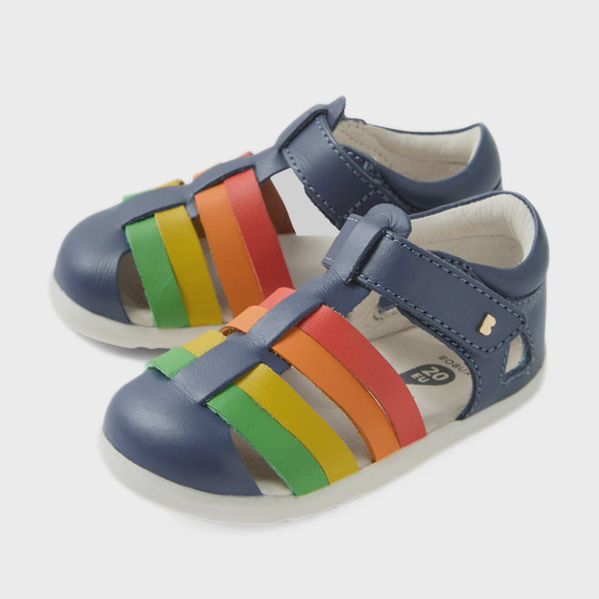 Bobux Step Up SU Toddlers Tidal Vintage Indigo Blue Closed Toe Sandal