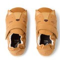 The Bobux XP Xplorer Rummage First Walking Shoes in Pumpkin Spice Orange are toddler pre-walker leather shoes with cat face details, Velcro straps, an elastic heel, and a flexible EVA sole for comfort., 9420074805904, 9420074805911, 9420074805928, 9420074805935