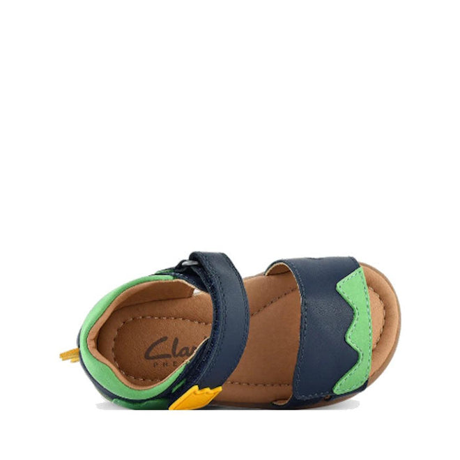 Clarks - Spence Toddlers Navy Leather Sandal E Average Width