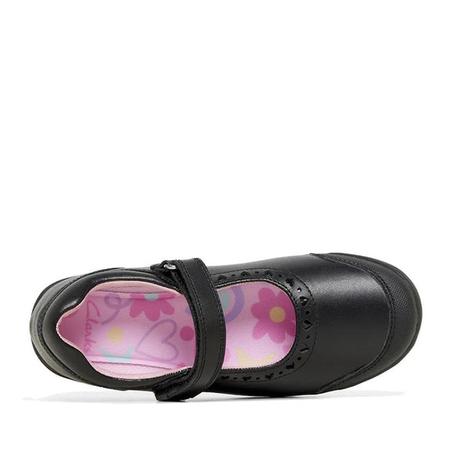 Top Down view of Clarks kids Biancea shool shoe mary jane in a D Narrow width and a protective toe buffer.,
9336078300805,
 ,
9336078300843,
9336078300867,
9336078300881,
9336078300904,
9336078300928,
9336078301048,