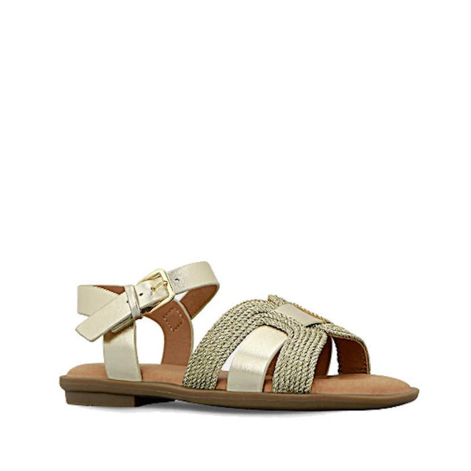 Clarks - Girls Halsey Gold Sandals E Average Width
