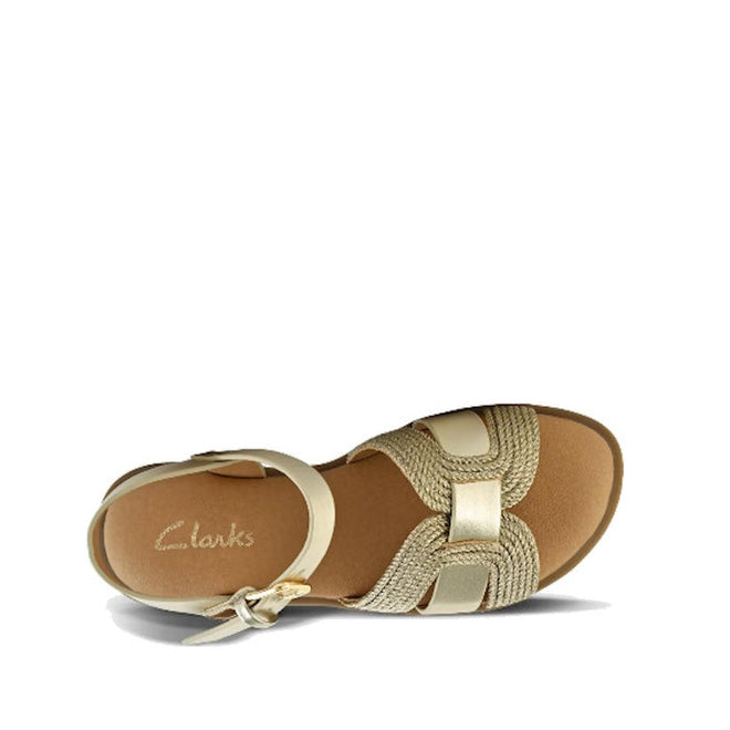 Clarks - Girls Halsey Gold Sandals E Average Width