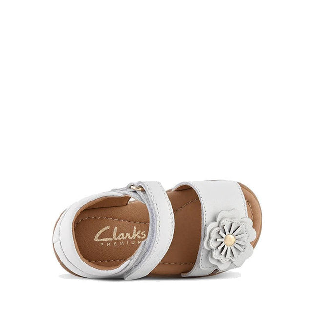 Clarks - Soleil Toddlers White Leather Sandal D Narrow Width